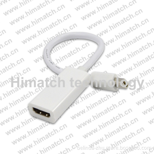 White Mini Displayport to HDMI Male to Female Adapter